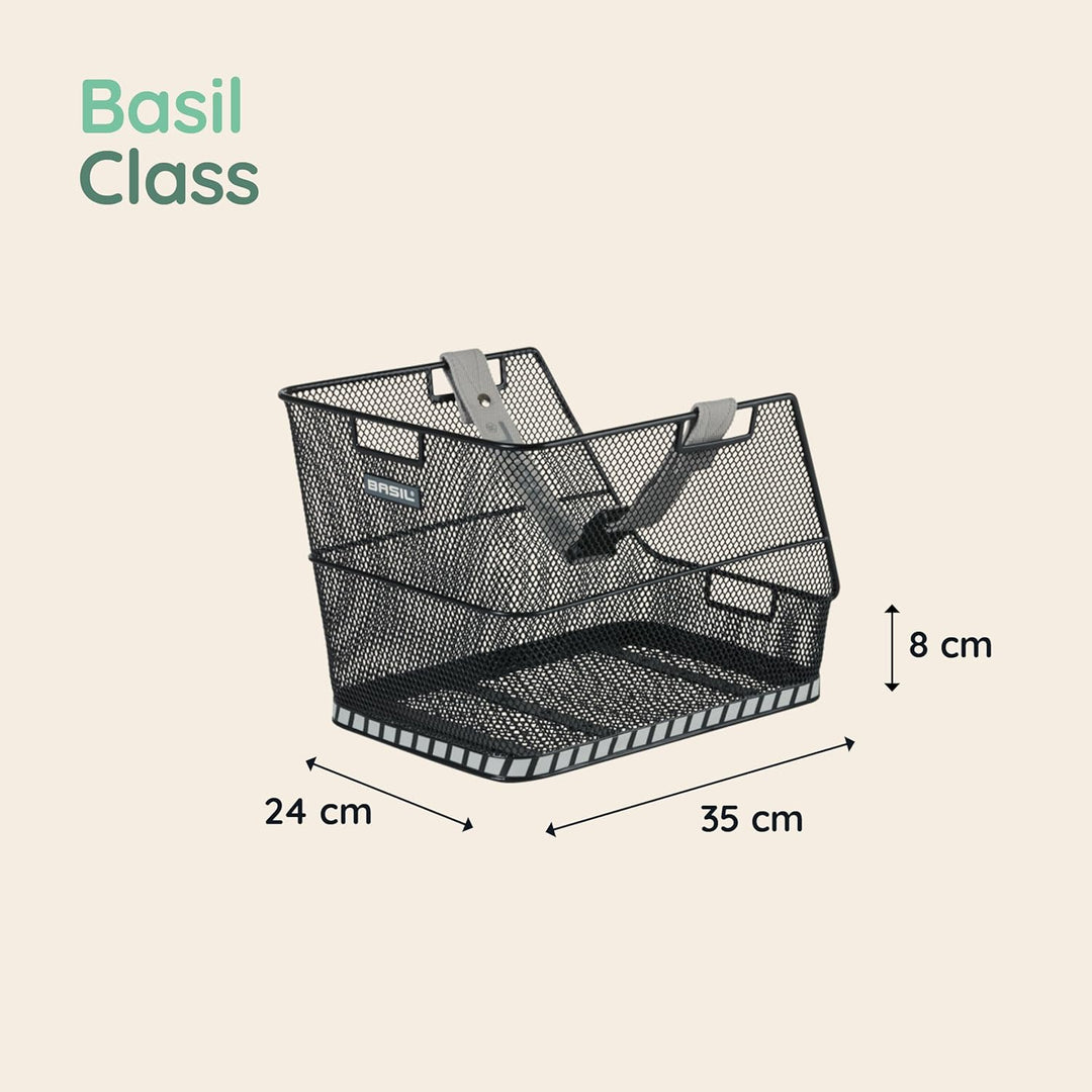 Basil Fahrradkorb Class Black, 38 x 31 x 27 cm Single, Single