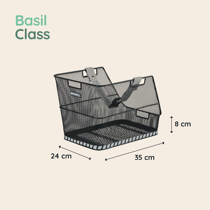 Basil Fahrradkorb Class Black, 38 x 31 x 27 cm Single, Single