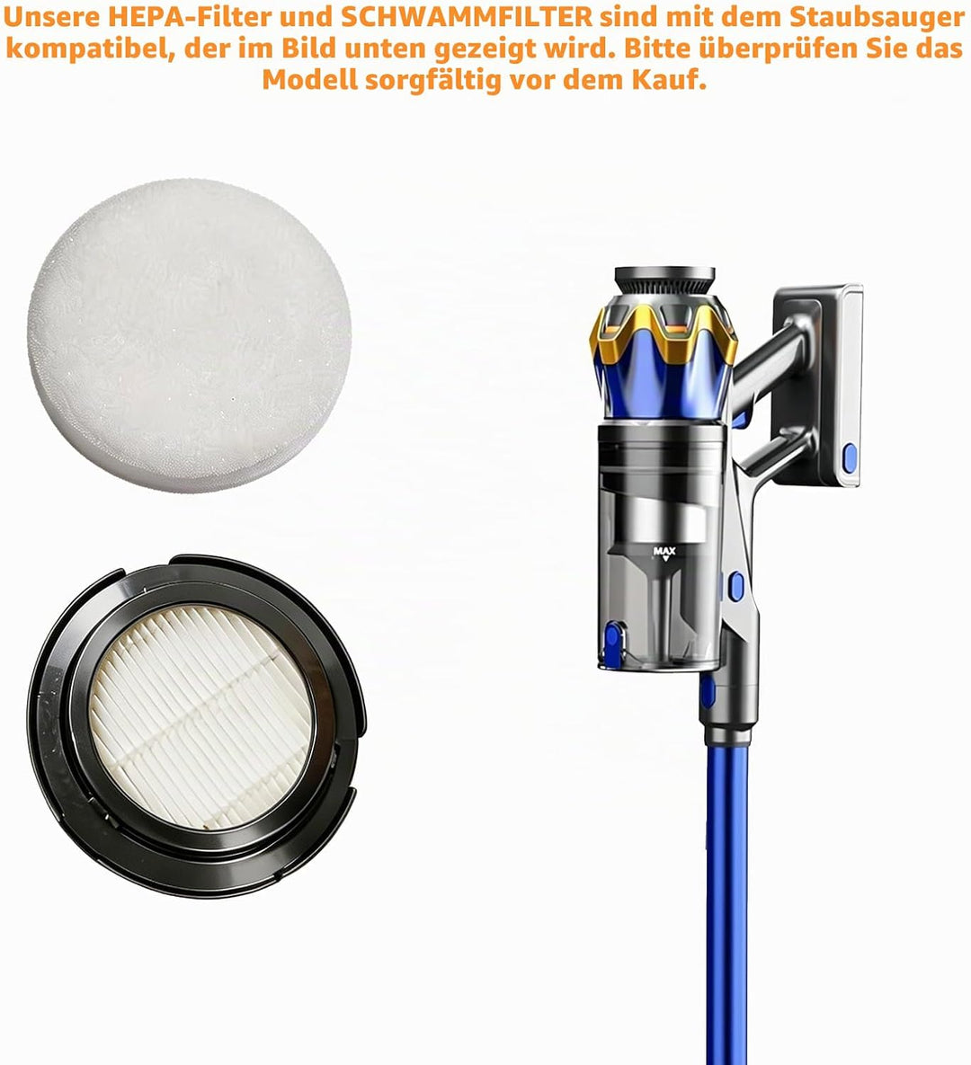 Bluelink G10 Hepa-Ersatzfilter und 4 Schwämme, kompatibel mit kabellosen Staubsaugern, Zenith G 10 S