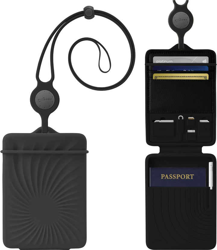 Bone】Passport Holder with Neck Lanyard, Passport and Vaccine Card Holder Combo, Passport Cover, Pass
