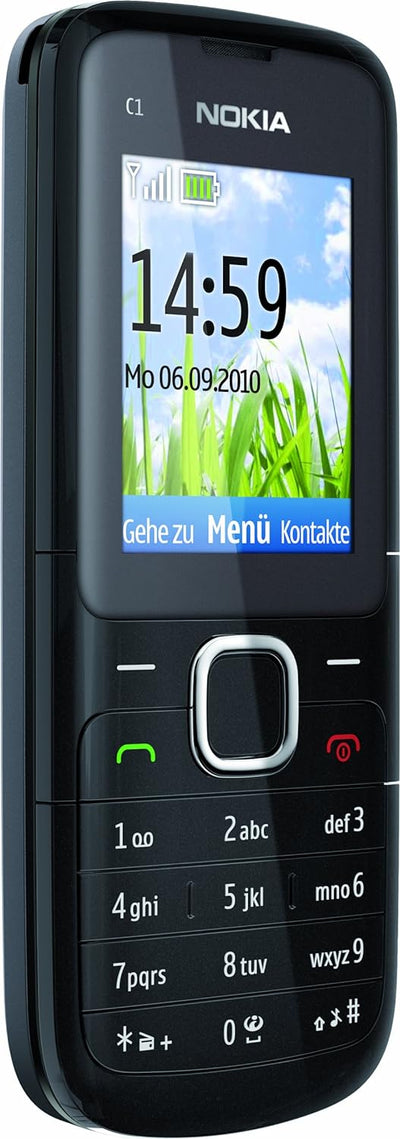 Nokia C1-01 Handy (4,6 cm (1,8 Zoll) Display, Micro USB, VGA Kamera) dark grey, dark grey