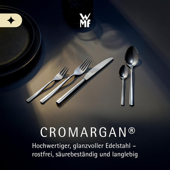 WMF Habitum Besteck Set 12 Personen, Essbesteck 60 teilig, Monobloc-Messer, Cromargan Edelstahl poli