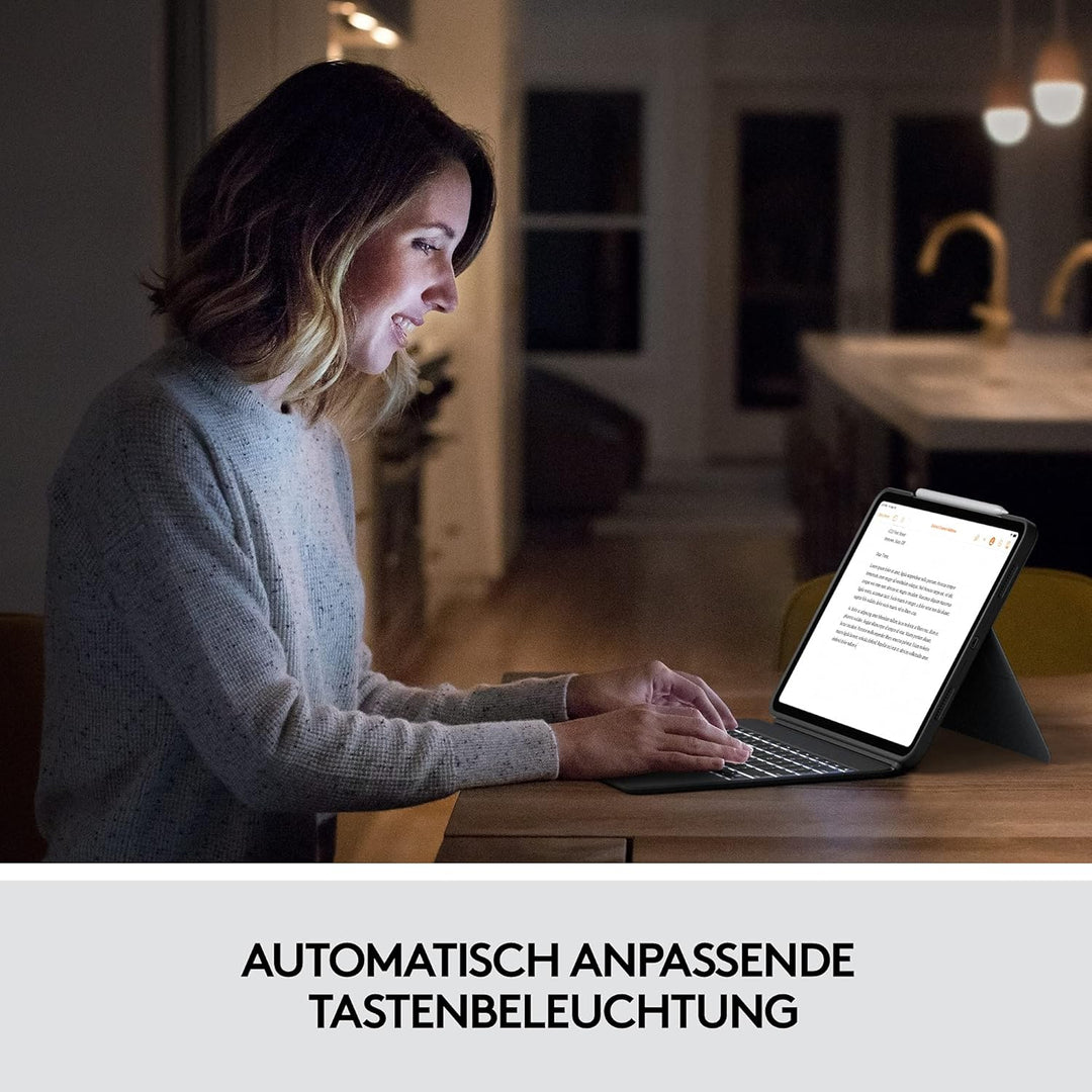 Logitech Combo Touch Tastatur-Case für iPad Pro 12,9 Zoll (5. und 6. Generation 2021, 2022) Abnehmba