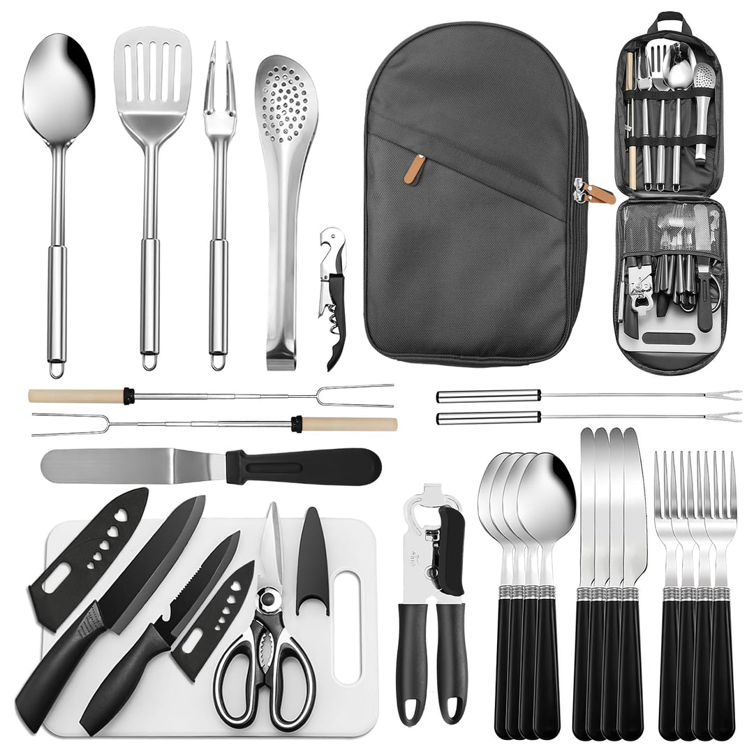 Camping Geschirr 27 Stück, Campinggeschirr Camper Furgoneta Accesorios, Picknicks Geschirr, Camping