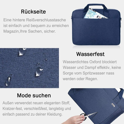 Voova grosse Laptoptasche für 14 15 15,6 16 Zoll Laptop, 30% mehr Kapazität, Innenfächer, dauerhaft