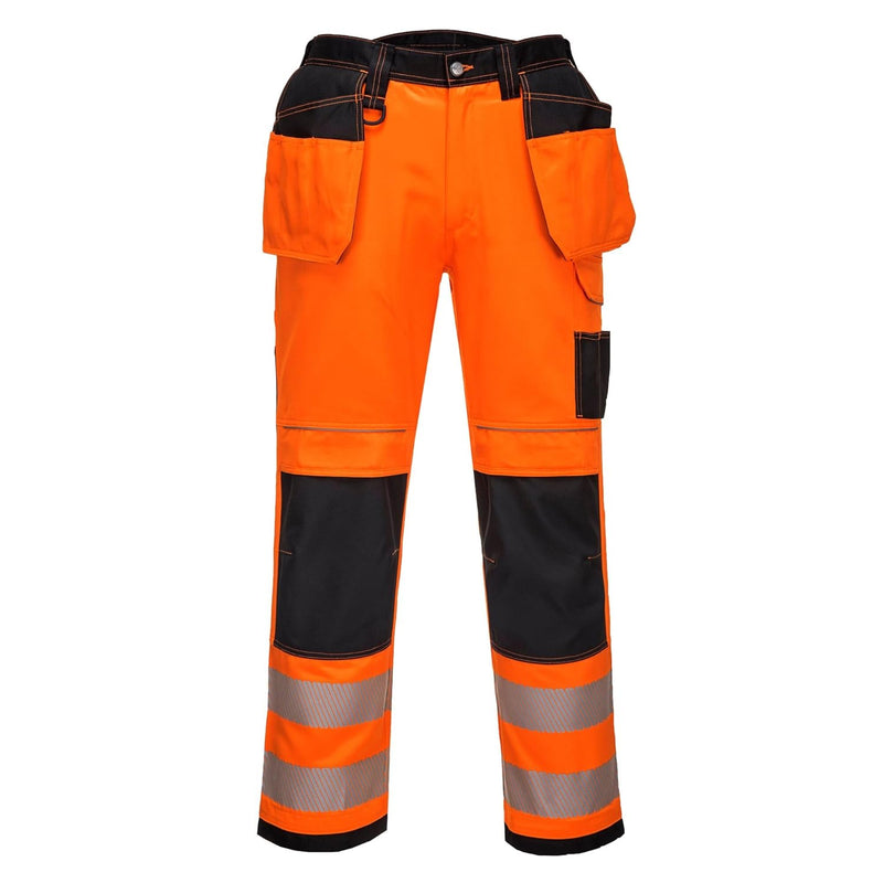 Portwest PW3 Warnschutzhose, Grösse: 36, Farbe: Orange/Schwarz, T501OBR36