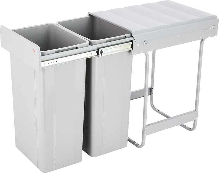 WESCO Bio-Double 40 DT- 32 Einbau-Abfallsammler, 338x585x485mm, 2 x 32L, alugrau, 1 Stück,757812-85