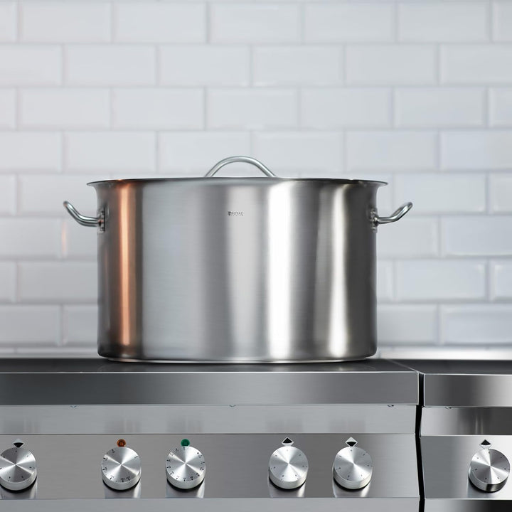 Royal Catering Kochtopf Induktion 44 L Ø 45 cm mit Deckel Edelstahl-Topf Induktionsherd-Topf Indukti