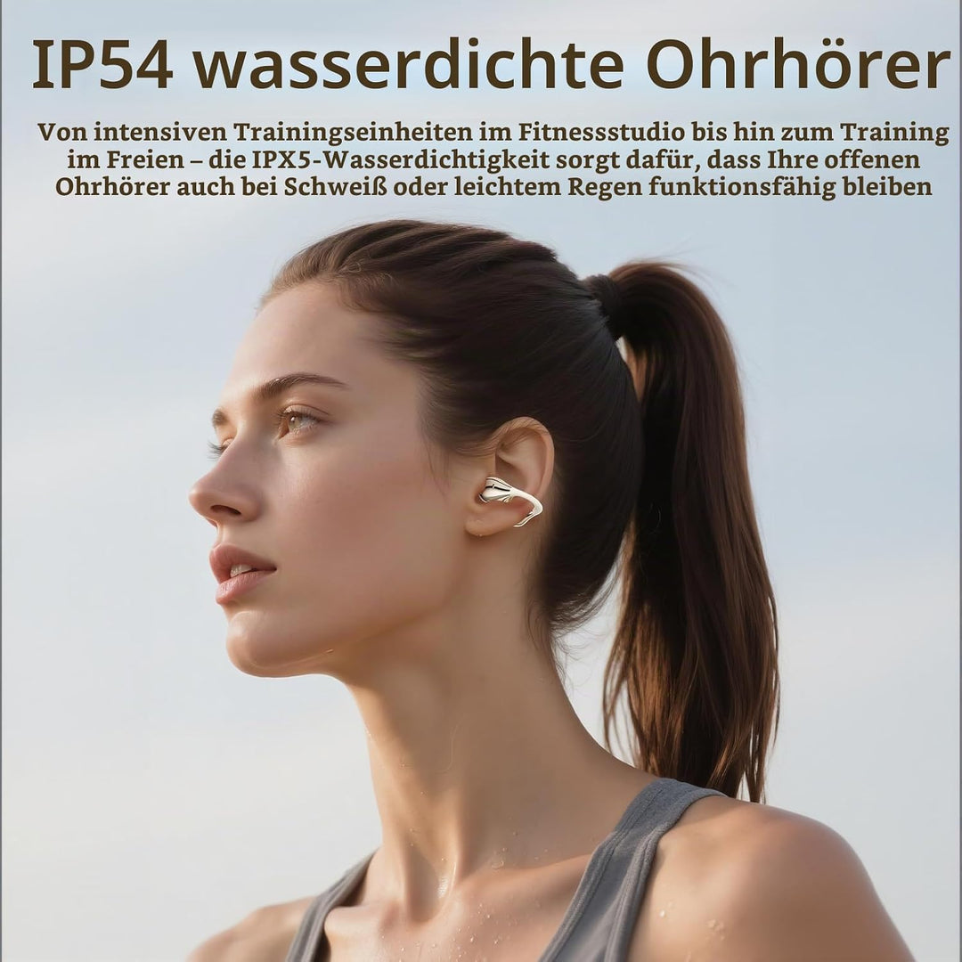 Open-Ear-Kopfhörer I5, Kabellose Bluetooth 6.0 Clip-On-Ohrhörer mit ENC, IPX5 wasserdicht, 36 Std. L