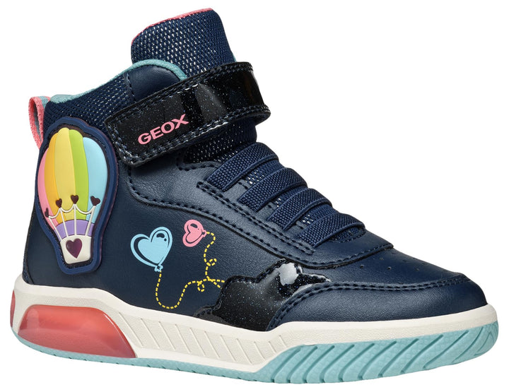 Geox Mädchen J Inek Girl Sneaker 24 EU Navy Watersea, 24 EU Navy Watersea