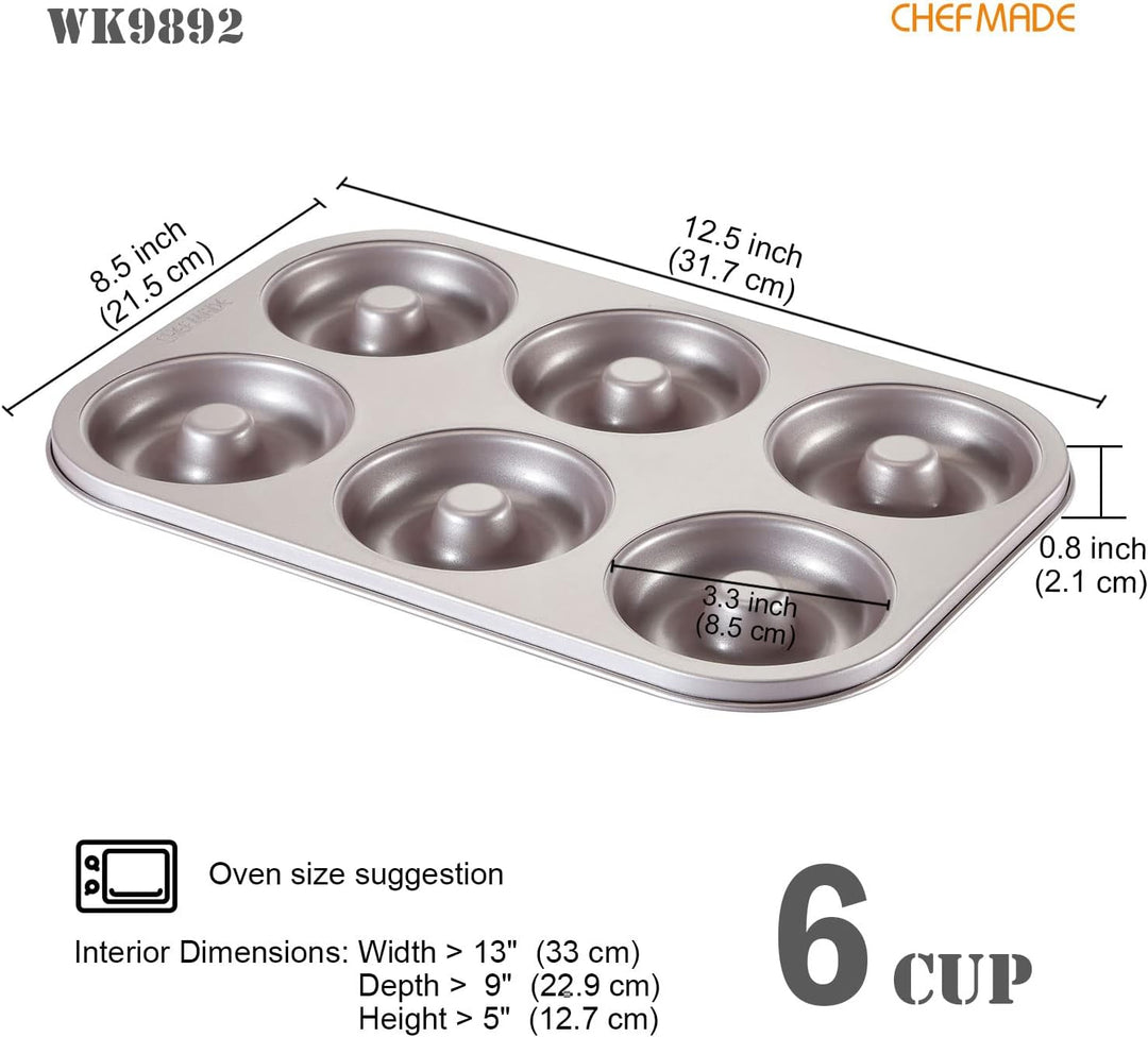 CHEFMADE Donut form Kuchen form, Antihaft-Ring-Donut-Back geschirr mit 6 Kavitäten zum Backen im Ofe