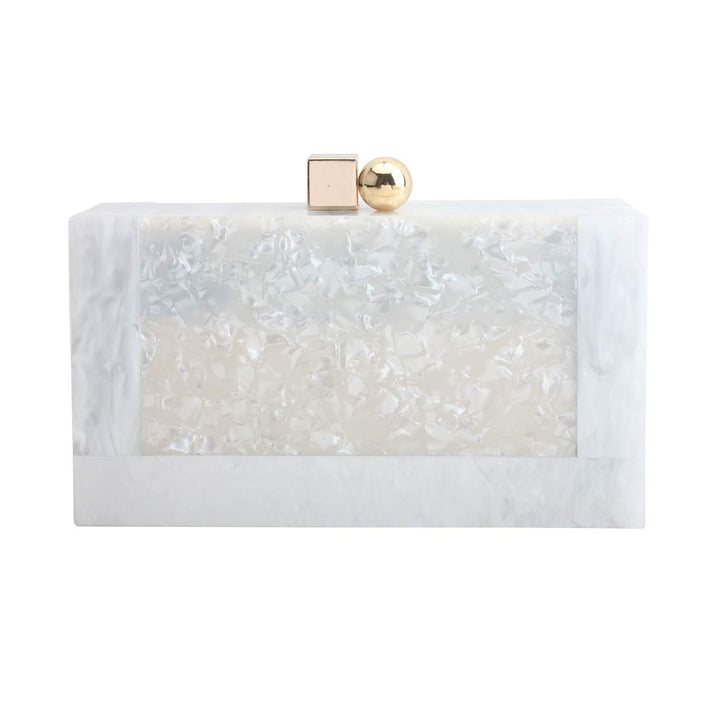 LETODE Acrylic Clutch Bags Purse Perspex Bag Handbags for Women Weiss, Weiss