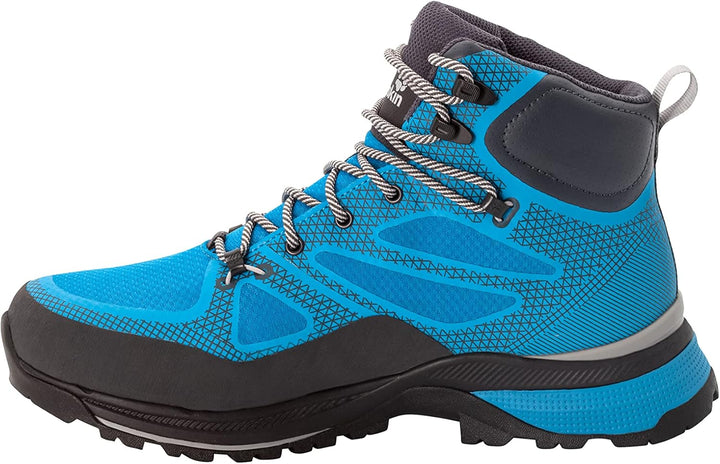 Jack Wolfskin Herren Force Striker Texapore Mid M Walking-Schuh 42.5 EU Blue Lime, 42.5 EU Blue Lime