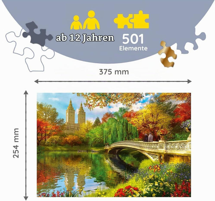 Trefl - Holzpuzzle, Central Park, Manhattan, New York - 500 + 1 Teile, Wood Craft, unregelmässige Fo