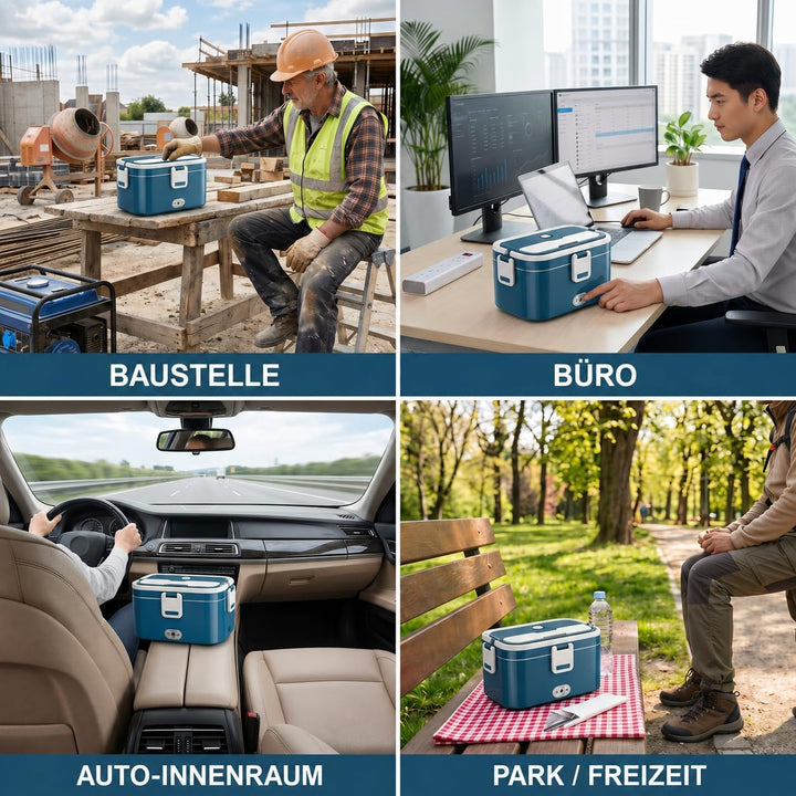 Anykuu Elektrische Lunchbox 100W 1,8L 3-in-1 12V/24V/220V Lunchbox elektrisch mit Edelstahl Gabel Lö