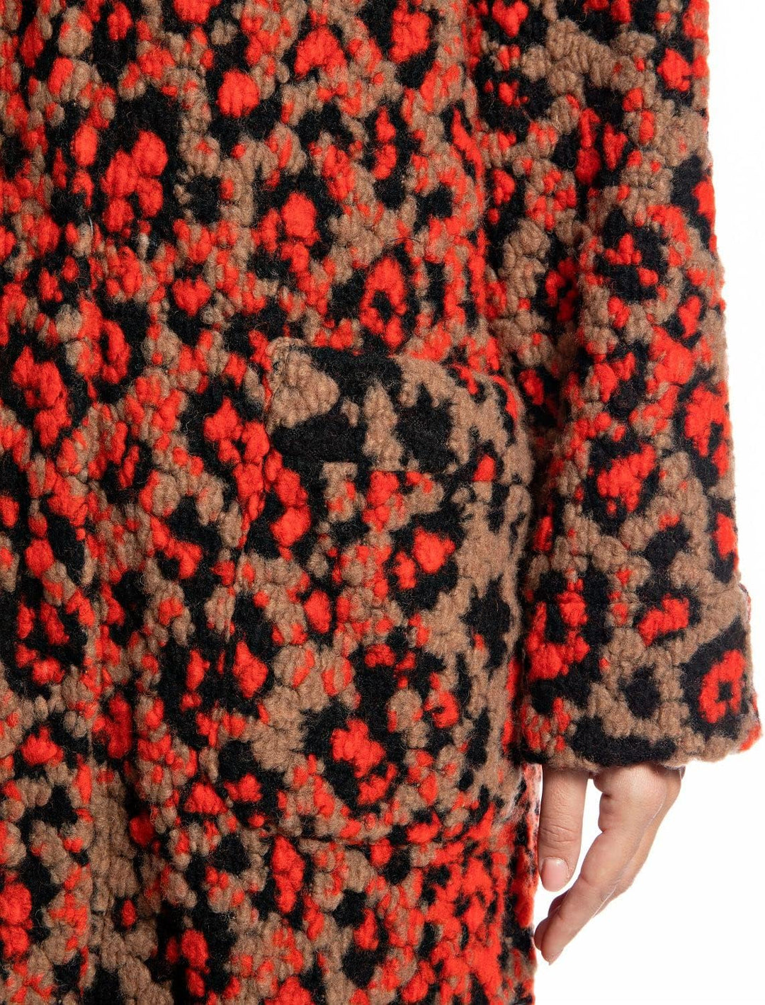 Replay Damen Wollmischungs-Mantel, 010 Red/Black/Nut