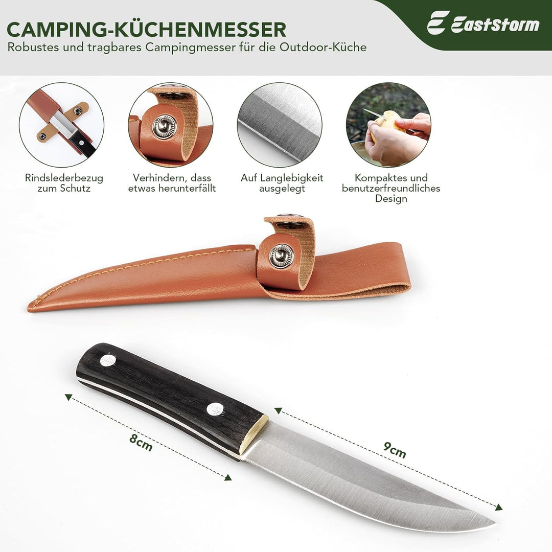 Camping Küchenhelfer Set mit Wasserdichter Tasche für Camping Kochgeschirr Grau, Grau
