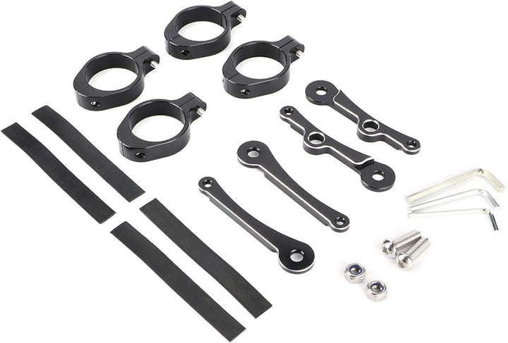 Tomantery Gabelrohr Motorrad Scheinwerferhalterung Silber Einstellbar für Motorrad Motorradzubehör(b