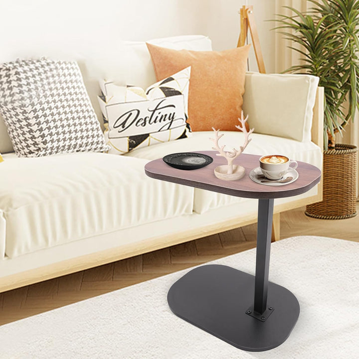 C-förmiger Beistelltisch höhenverstellbar 45–80cm, drehbare & neigbare Tischplatte, Sofatisch Nachtt