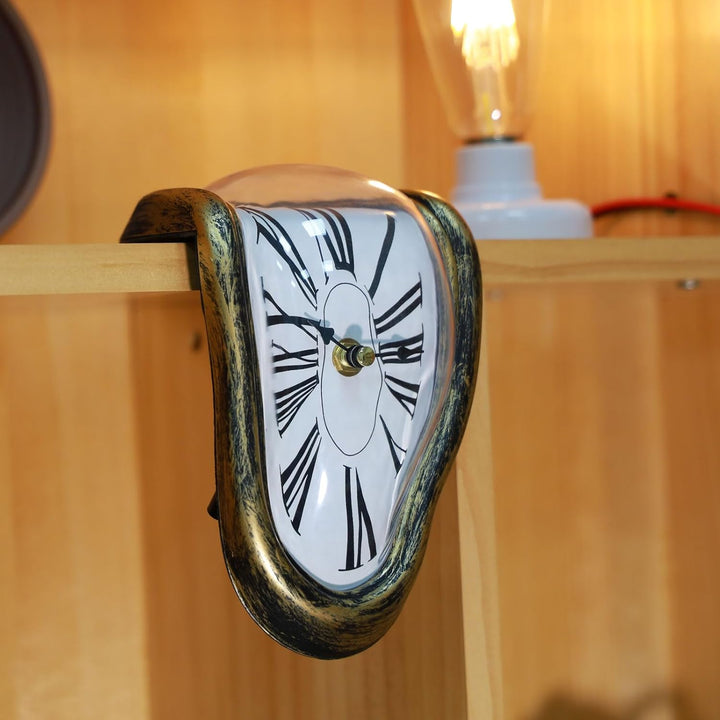 FAREVER Schmelzende Uhr, Salvador Dali Uhr, geschmolzene Uhr für dekoratives Zuhause, Büro, Regal, S