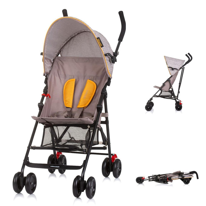 Chipolino Kinderwagen Amaya Buggy Sonnendach verstellbar, zusammenklappbar, Korb, Farbe:beige gelb,