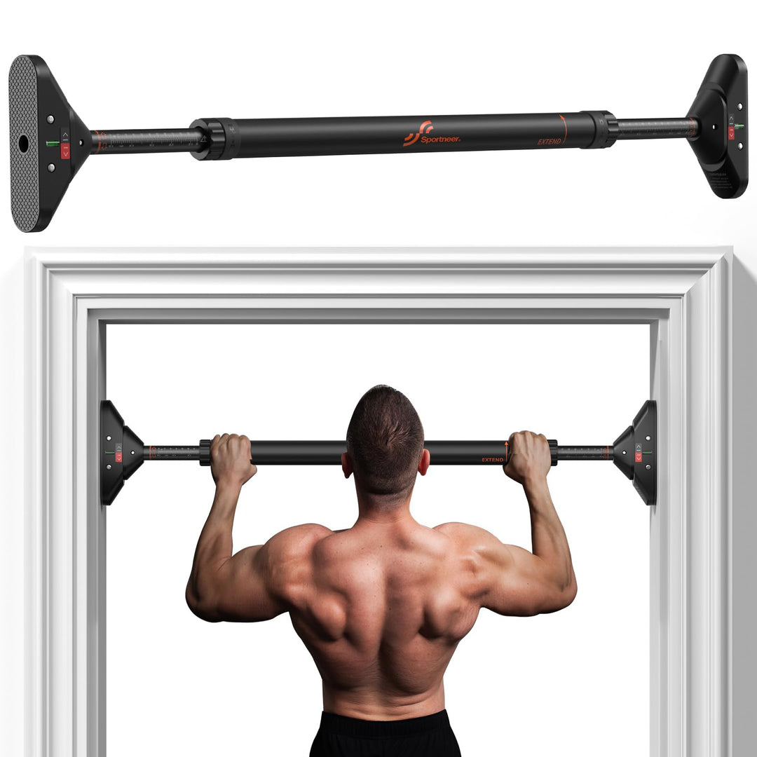 Sportneer Klimmzugstange Türrahmen, Pull Up Bar Tragkraft bis 200 Kg, Reckstange Türrahmen Ohne Schr