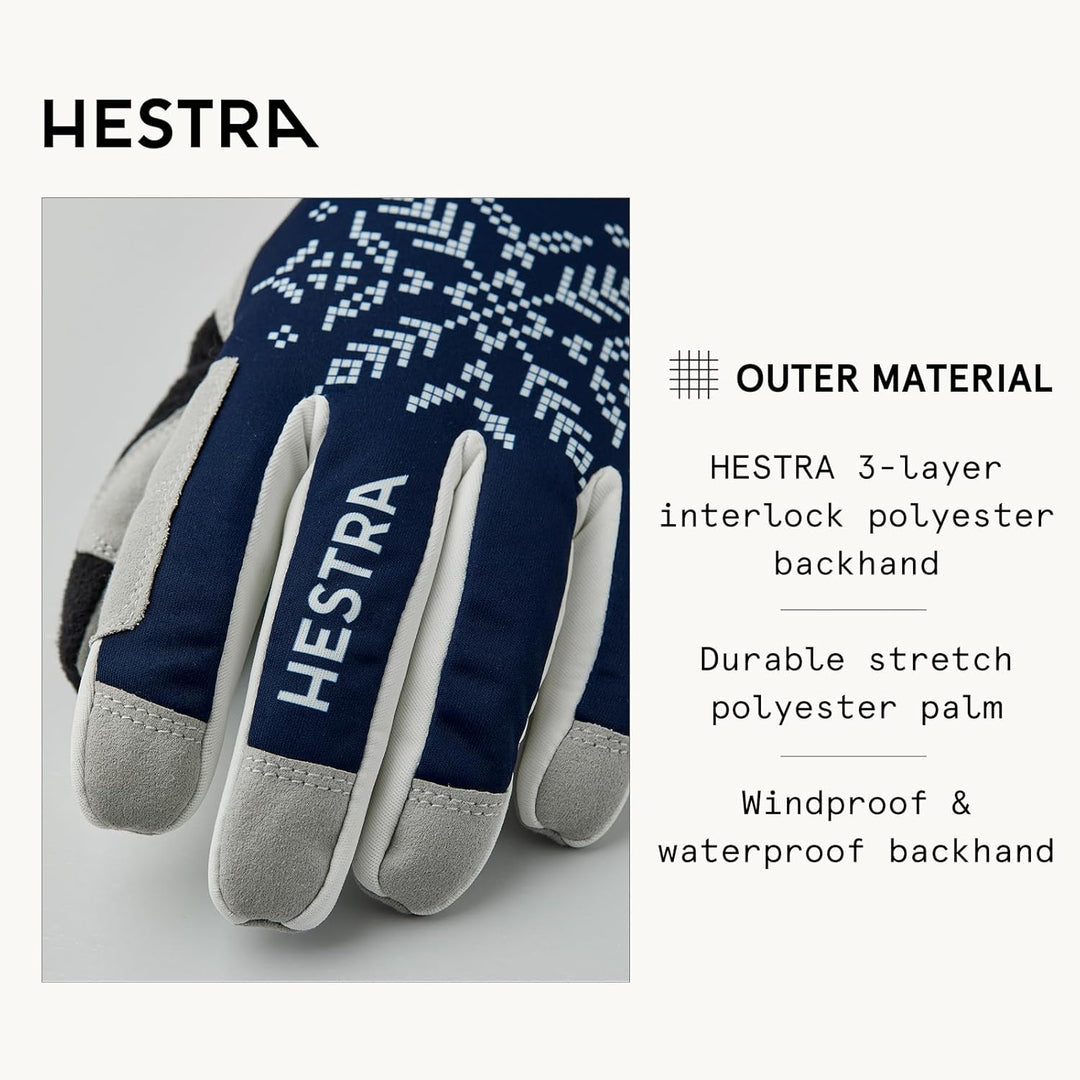 Hestra Women´s XC Primaloft 5-Finger Glove Dunkelmarineblauer Aufdruck 7, Dunkelmarineblauer Aufdruc
