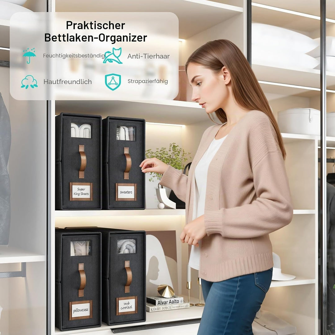 Bettlaken-Organizer und Aufbewahrung, faltbarer Bettlaken-Organizer für Leinenschrank (Super-King-Si