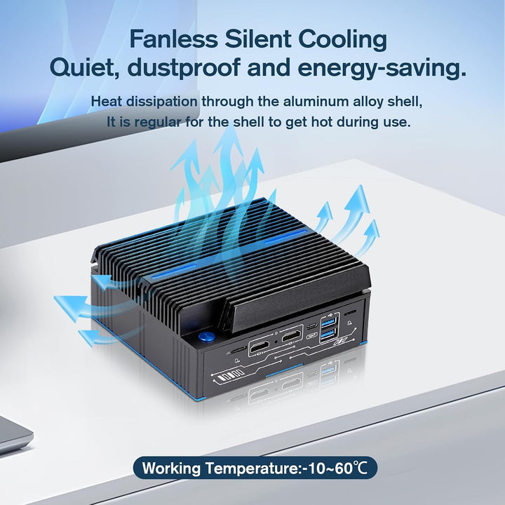 Lüfterloser Firewall-Mini-PC 6 x Intel LAN Ethernet (bis zu 2,5 GbE) Intel CORE 6006U, 8 GB DDR4 128