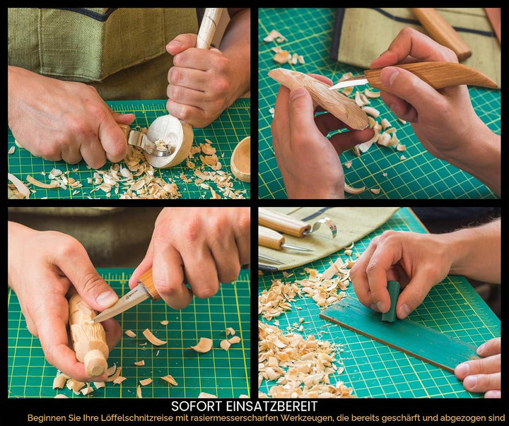 BeaverCraft S17 Holzschnitzwerkzeug-Set zum Löffelschnitzen - Schnitzset Löffelschnitzen-Kit Holzsch