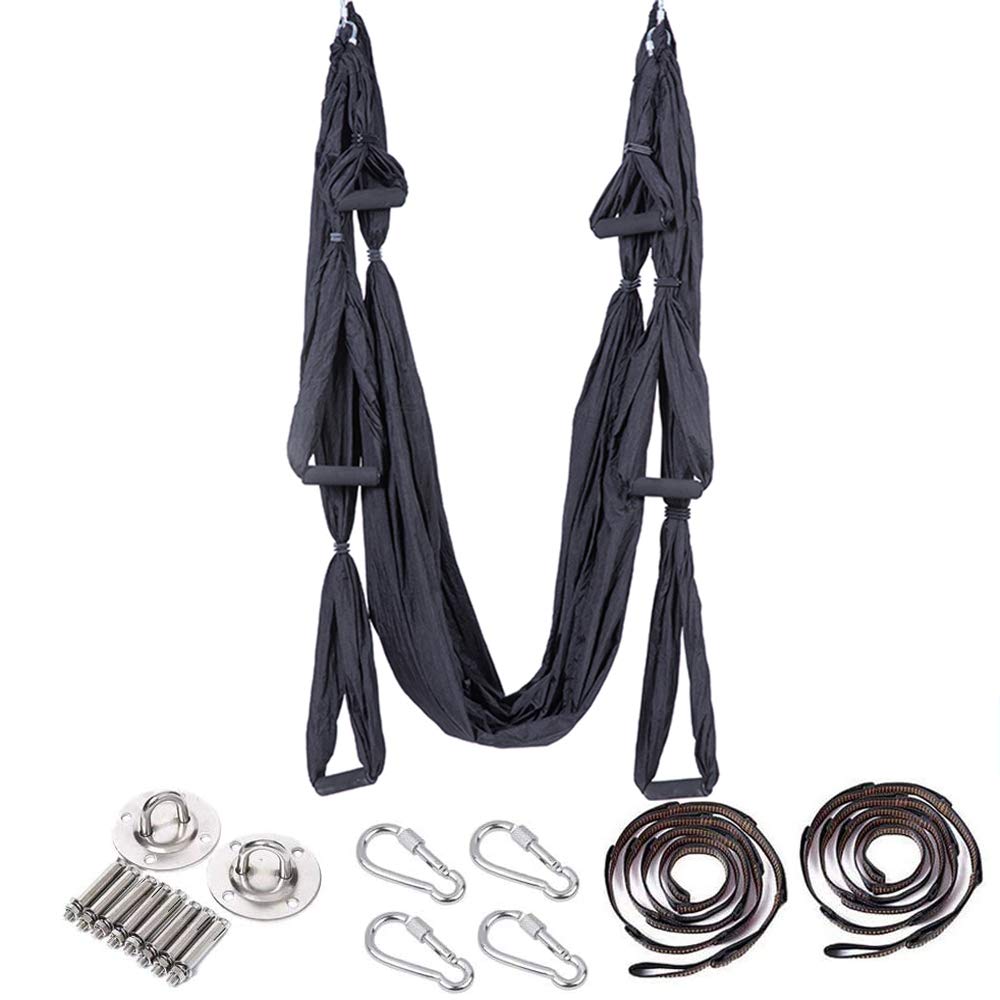 Yoga Hängematte Set Aerial,Aerial Yogatuch,Aerial Yoga Hammock Swing mit Tragetasche und Verlängerun