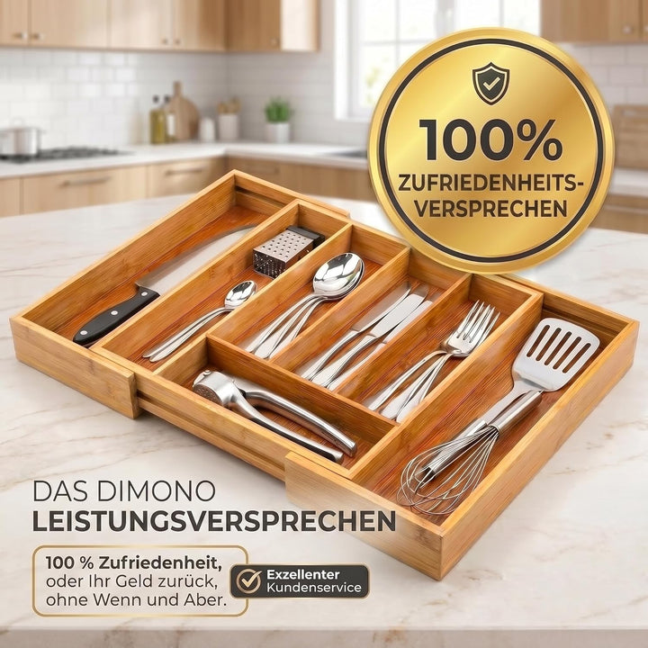 Dimono® Besteckkasten für Schublade 45,5cm ausziehbarer Besteckeinsatz Ausziehbar Bis 45,5 Cm, Auszi