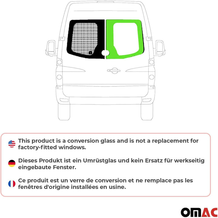 OMAC Fenster für Mercedes Sprinter W906 2006-2018 Heckflügeltür Rechts Sprinter L1 L2 L3 L4 2006-201