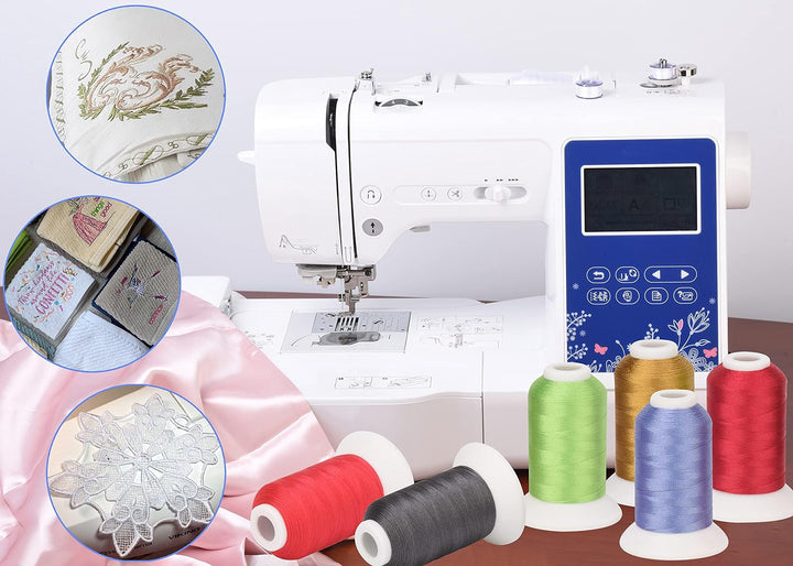 Simthread 120 Farben Polyester Maschinen Stickgarn - 1000 Meter, für Babylock/Janome/Singer/W 6N Sti