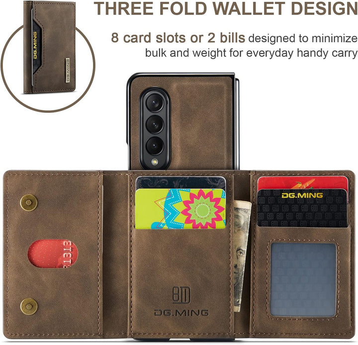 UDBKKDX 2 in 1 Handyhülle für Samsung Galaxy Z Fold 3, abnehmbare Brieftasche und magnetische Adsorp