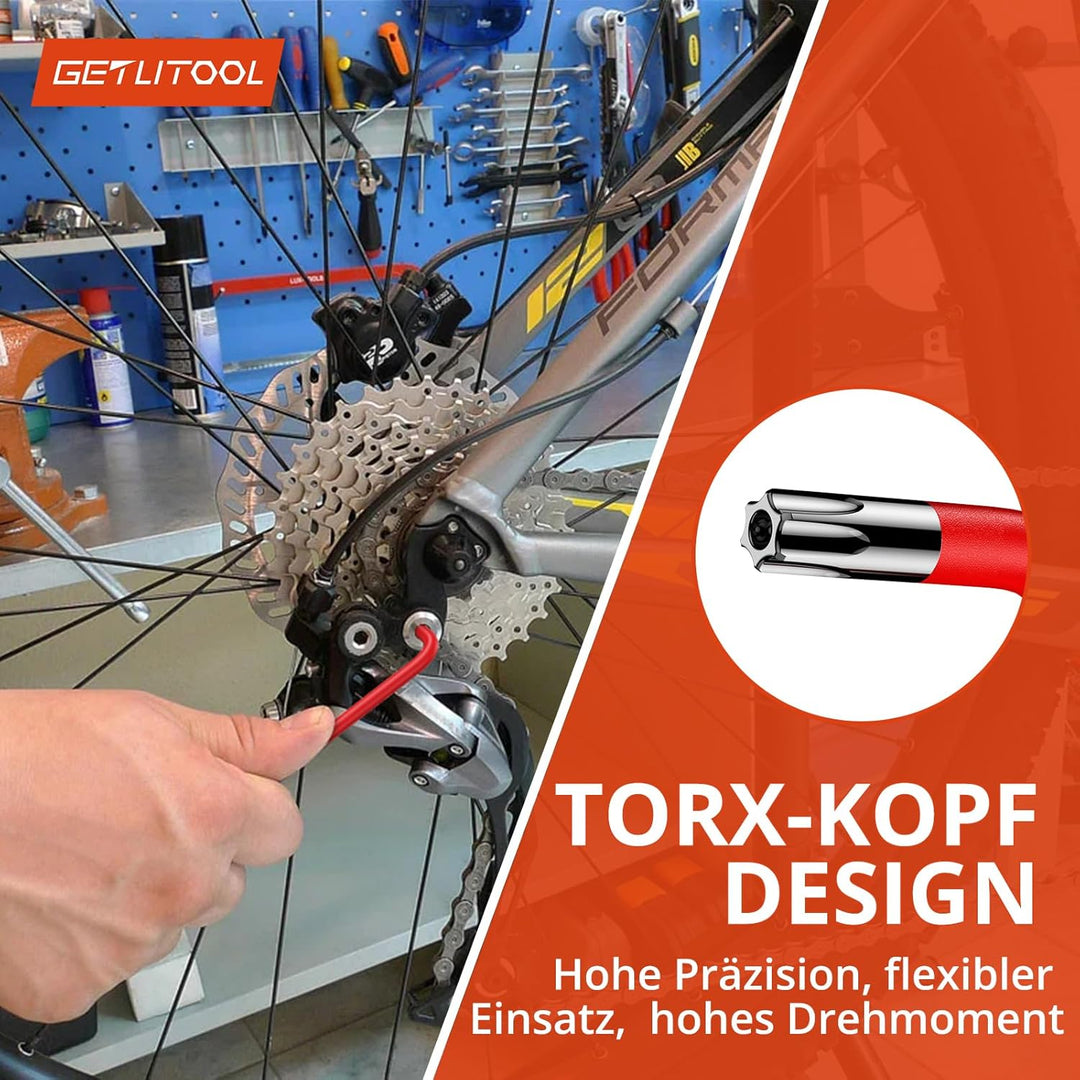 GETLITOOL Innensechskant Satz Lang, 18tlg. Innensechskantschlüssel Kugelkopf Metrisch HX 1,5mm-10mm