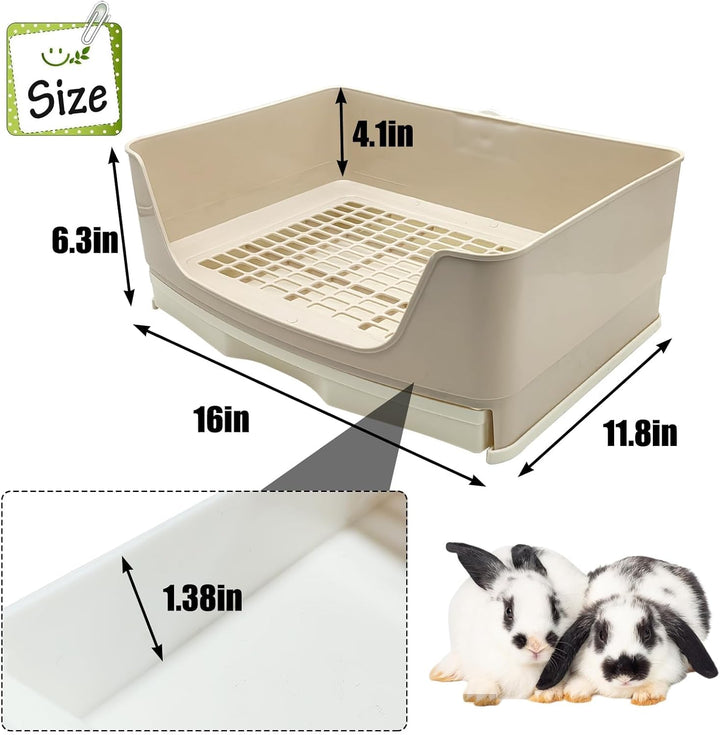 kathson grosses Kaninchenklo zum Trainieren, Töpfchen-Ecktoilette mit Schublade, grösses Klo für erw