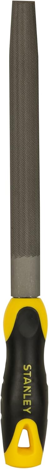Stanley Halbrundfeile, Hieb 1, 200mm Länge, Karbon-Stahl, ergonomischer Bi-Material Handgriff, Griff