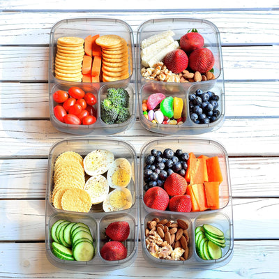 Youngever 7er Pack 3 Fach Meal Prep Boxen, Bento Lunchboxen, wiederverwendbarmeal prep boxen, 3 Fäch