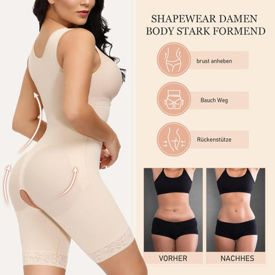 SHAPSHE Shapewear Damen Bauchweg Stark Formend Body Shaper Taillenformer Bodysuit Mieder Fajas Colom