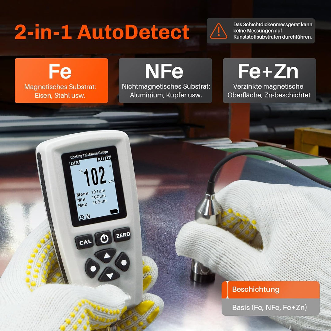 Lackmessgerät auto EC-770SE Schichtdickenmessgerät mit Externer Sonde, Automatische Erkennung mit Sp