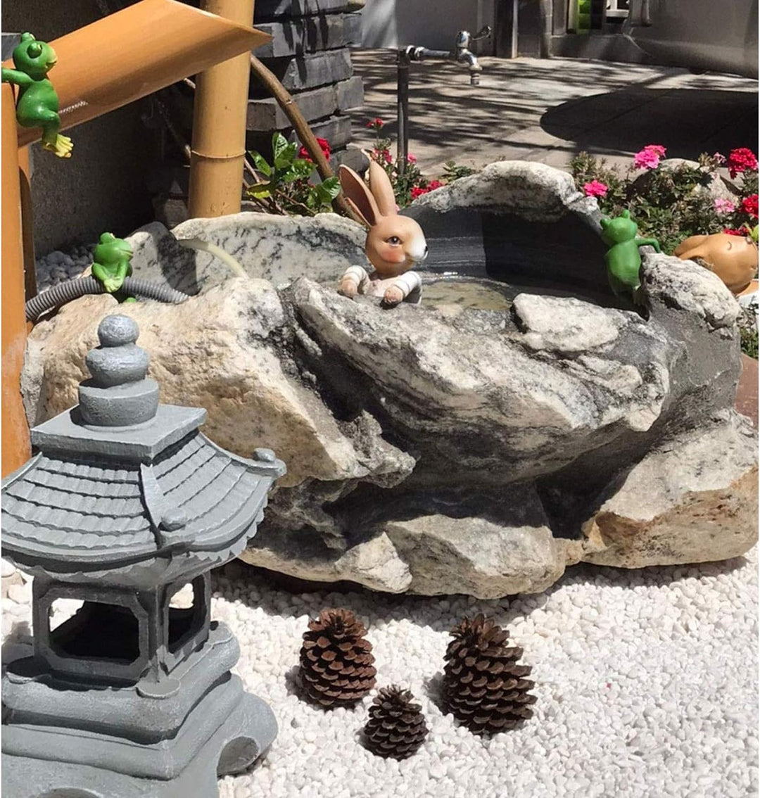 Uziqueif Outdoor Japanische Tachi-Gata-Stil Solar Zen Garten Lichter Laterne Pagode Licht Solar Bode