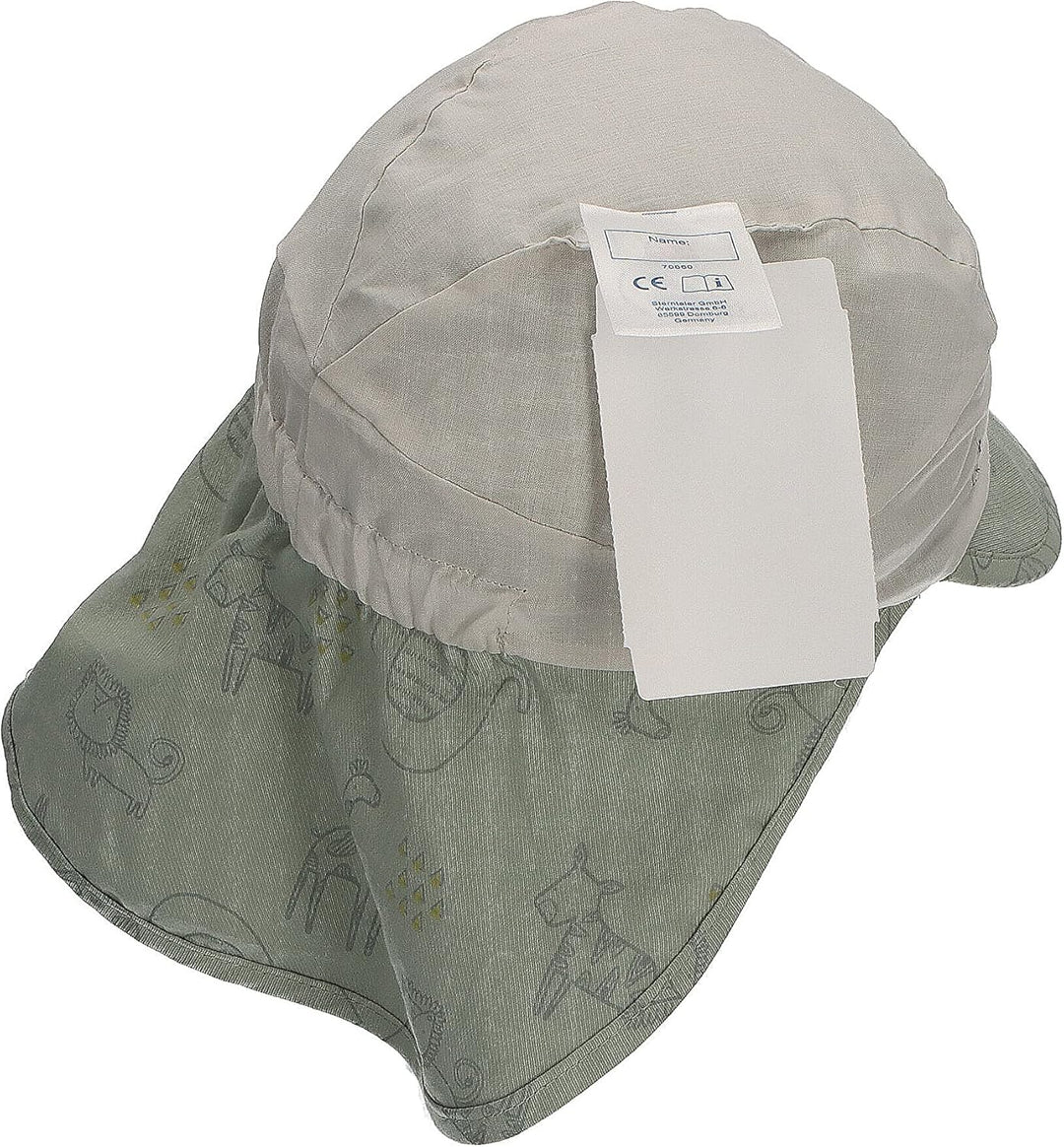 Sterntaler Unisex Schirmmütze mit Nackenschutz Zoo Sonnenhut 45 mittelgrün, 45 mittelgrün