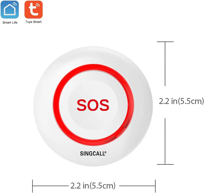 SINGCALL Drahtloses Rufsystem Krankenschwester-Warnsystem, Tuya WiFi Smart SOS-Notrufalarm Piepser,