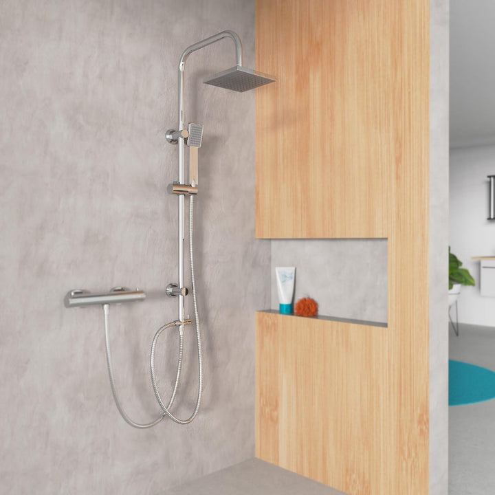 EISL EASY ENERGY Duschset, Duschsäule 2 in 1 mit grosser Regendusche (176 x 176 mm) und Handbrause,