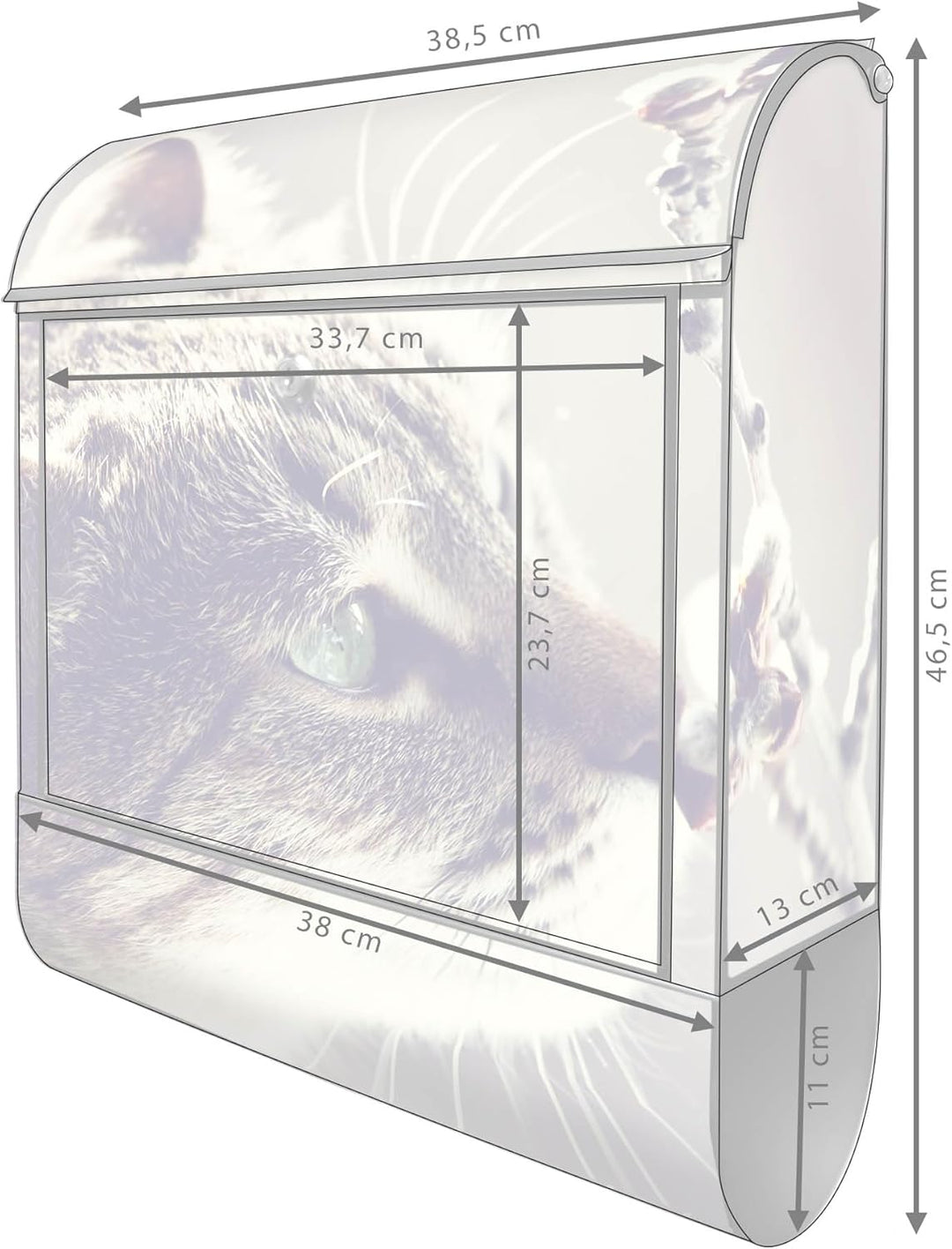banjado® Design Briefkasten mit Motiv Weidenkätzchen 39x47x14cm &amp; 2 Schlüssel - Briefkasten Stahl sc