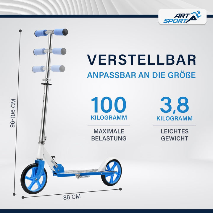 ArtSport Cityroller Scooter mit Big Wheel Räder & Tragegurt - Für Kinder ab 3 Jahren - 4 Designs 88