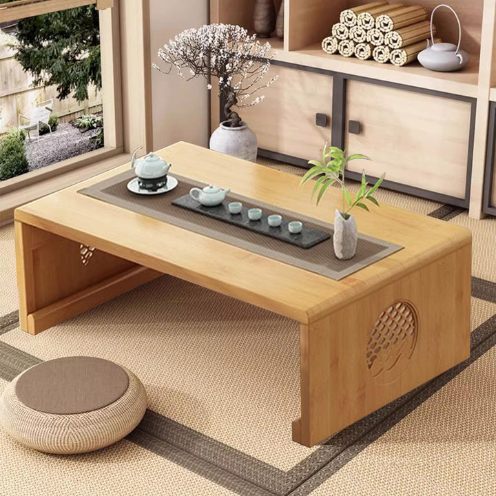 Chinesischer Tee-Bodentisch aus Bambus,japanischer Faltbarer Couchtisch,Altartisch Meditation,niedri