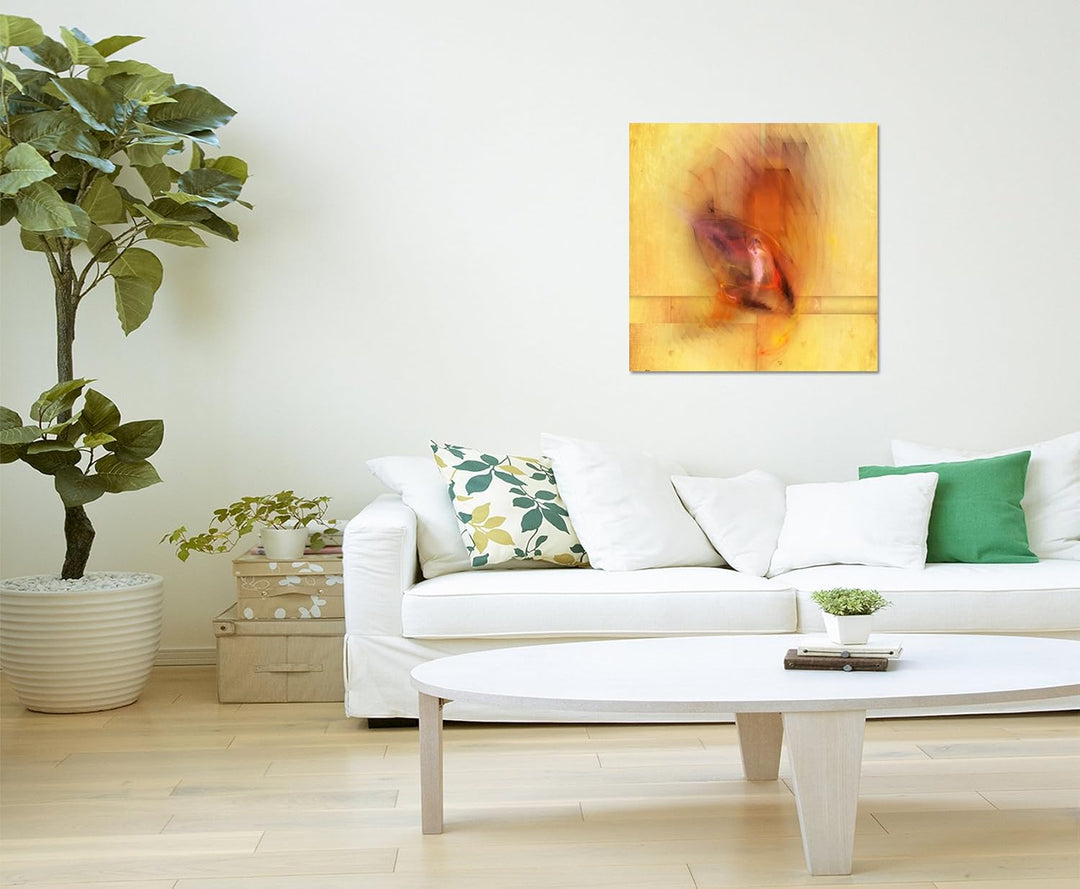 Paul Sinus Art Hauch der Liebe - Abstraktes Bild auf Leinwand Pastell Abstrakt138- dekorativer Einte