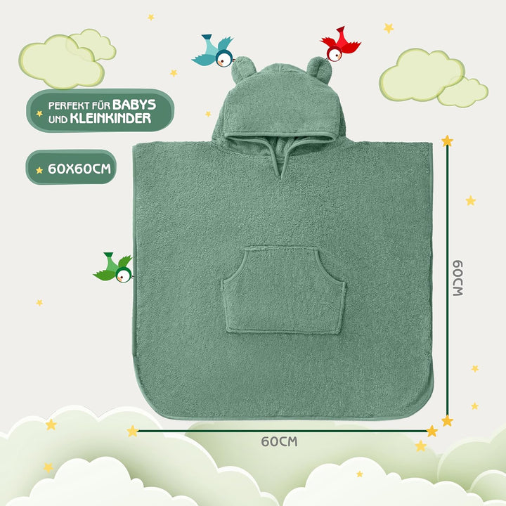Fuchs&Panda® Badeponcho Kinder EXTRA warm, weich & kuschelig (100% Bambus) | Badeponcho Baby | Handt